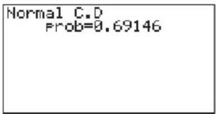 CASIO CFX-9950GB - Beispiel Zu berechnen ist die Normalverteilungs-Wahrscheinlichkeit für einen spezifischen Parameterwert. - 1