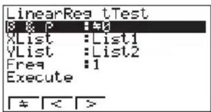 CASIO CFX-9950GB - •Lineare Regression t-Test - 1