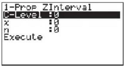 CASIO CFX-9950GB - ●1-Proportion Z-Bereich (1-Prop Z Interval) - 1