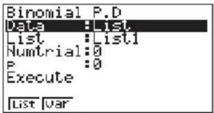 CASIO CFX-9950GB - •Binomial-Wahrscheinlichkeit - 1