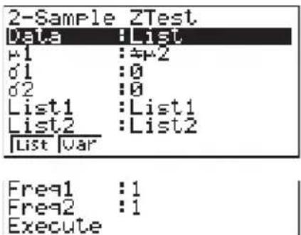 CASIO CFX-9950GB - ●2-Proben Z-Test (2-Sample Z Test) - 1