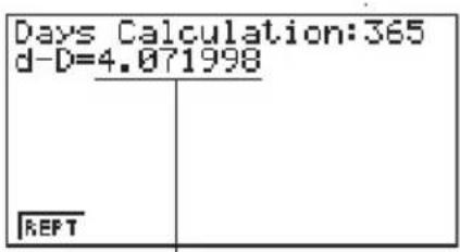 CASIO CFX-9950GB - Beispiel Zu bestimmen ist das Datum 1.000 Tage vor dem 1. Januar 2001, wobei das 365-Tage-Jahr zu verwenden ist. - 2