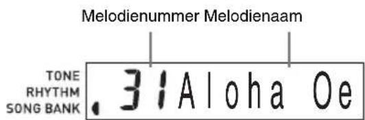 CASIO CTK-240 - Zoek de gewenste melodie op in de melodiebank en voer dan het twee-cijferige nummer in m.b.v. de cijfertoetsen. - 1