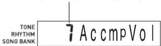 CASIO CTK-240 - Druk op de ACCOMP VOLUME toets. - 1