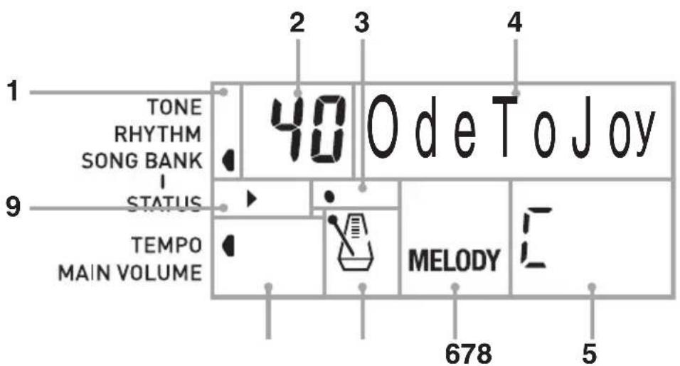 CASIO CTK-240 - De display gebruiken - 1