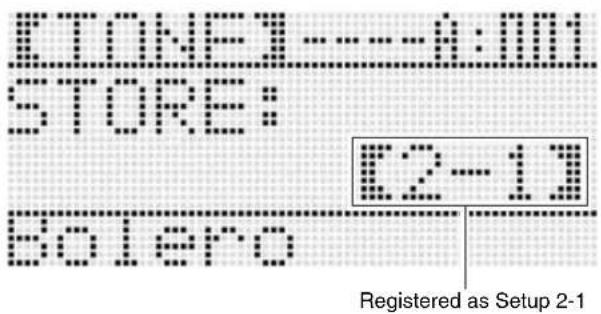 CASIO CTK-7200 - To save a setup to registration memory - 2