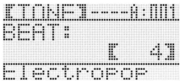 CASIO CTK-7200 - Hold down the L-9 (BEAT) button until the metronome beat screen shown below appears on the display. - 2