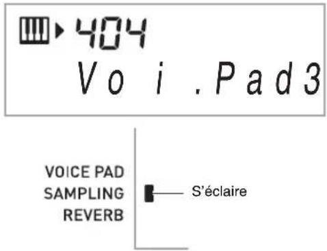 404 Vo i . Pad 3 VOICE PAD SAMPLING REVERB S'éclaire