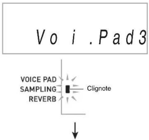 Vo i . Pad 3 VOICE PAD SAMPLING REVERB Clignote