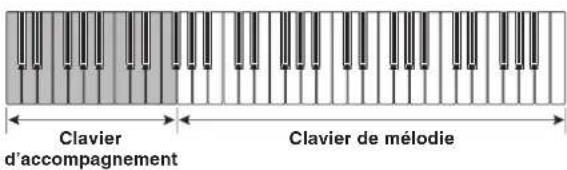 Clavier d'accompagnement Clavier de mélodie