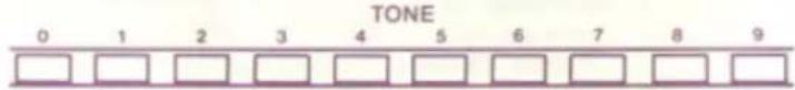 TONE 0 1 2 3 4 5 6 7 8 9