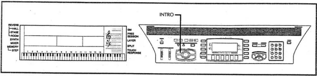 REVERS -HALL -STAGE -ROOM -SYNTH -MIXER -MEMORY -STEP INTRO GM FREE SESSION LAYER SPLIT TOUCH RESPONSE
