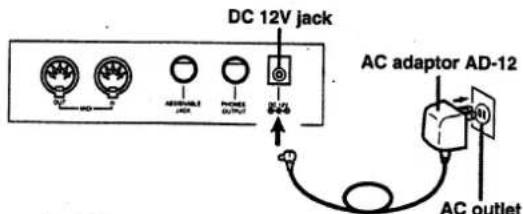 DC 12V jack AC adaptor AD-12 AC outlet