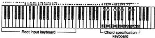 Root input keyboard Chord specification keyboard