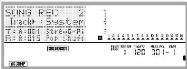 SONG REC 2 Track System T: A:001 Streurop: R: A:015 Pop Shu4 A 1 2 3 4 5 6 7 8 9 10 11 12 13 14 15 16 SOUROVER REGISTRATION TEMO MEASURE BEAT BANK 1 120 00 1-1 ACCOMP