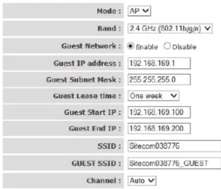 SITECOM WLR-6100 - Guest Network (Firmware 2.0 and up only) - 1