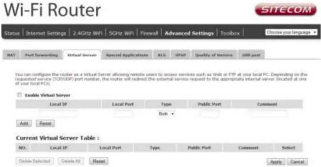 SITECOM WLR-7100 - Virtual Server - 1