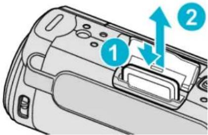 JVC Everio GZ-EX310 - Removing the Card - 1
