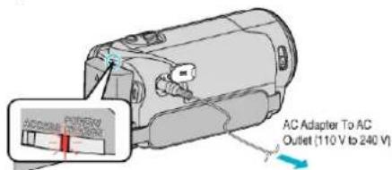 JVC Everio GZ-EX310 - Charging the Battery Pack - 3