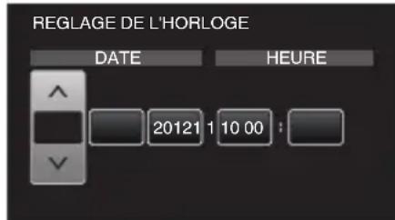 REGLAGE DE L'HORLOGE DATE HEURE 20121 1 10 00 :
