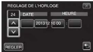 REGLAGE DE L'HORLOGE 24 DATE HEURE 201312 10 00 : REGLER