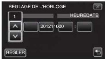 REGLAGE DE L'HORLOGE 1 HEUREDATE 201211000 REGLER