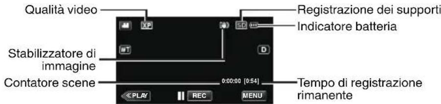 JVC Everio GZ-EX215BE - ■ Indicazioni durante la registrazione video - 1