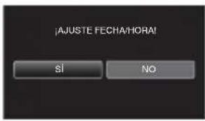 JVC Everio GZ-EX310BE - Pulse [Si] cuando se visualice [¡AJUSTE FECHA/HORA!]. - 1