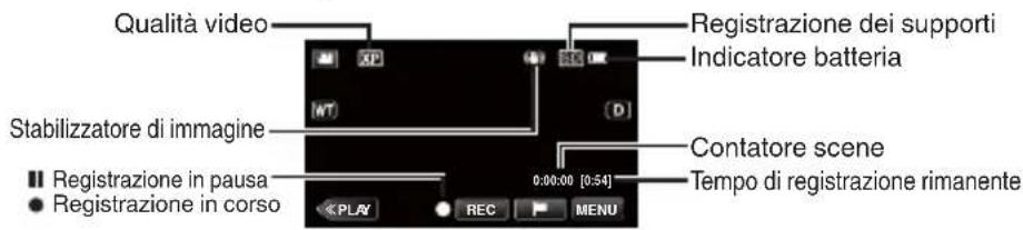 JVC Everio GZ-EX310BE - ■ Indicazioni durante la registrazione video - 1
