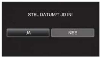 JVC Everio GZ-EX510BE - Tik op [JA] wanneer [STEL DATUM/TIJD IN!] wordt weergegeven. - 1