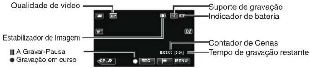JVC Everio GZ-EX510BE - ■ Indicações durante a gravação de vídeo - 1