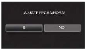 JVC Everio GZ-EX515BE - Pulse [SI] cuando se visualice [¡AJUSTE FECHA/HORA!]. - 1
