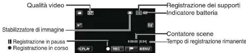 JVC Everio GZ-EX515BE - ■ Indicazioni durante la registrazione video - 1