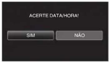 JVC Everio GZ-GX1BE - Toque em "SIM" quando "ACERTE DATA/HORA!" é exibido. - 1