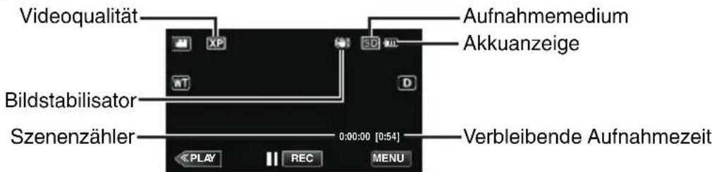 JVC Everio GZ-GX1BE - ■ Anzeigen während der Videoaufnahme - 1