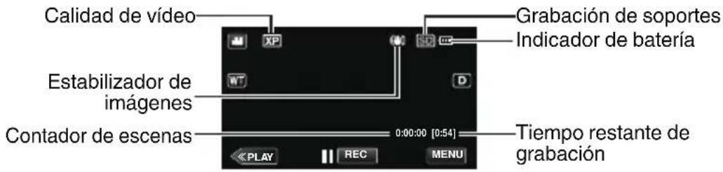 JVC Everio GZ-GX1BE - ■ Indicaciones durante la grabación de vídeo - 1