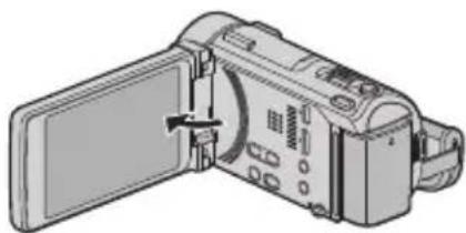 JVC Everio GZ-GX1BE - Abra o ecrã LCD. - 1