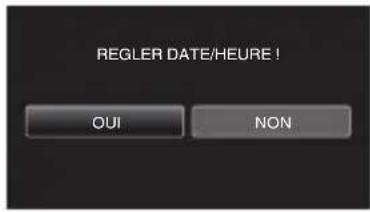 JVC Everio GZ-GX1BE - Tapez sur "OUI" lorsque "REGLER DATE/HEURE!" est affiché. - 1