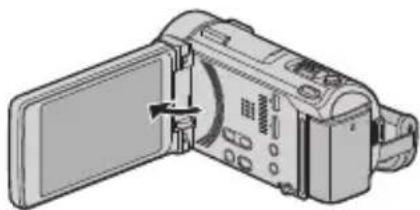 JVC Everio GZ-GX1BE - Abra el monitor LCD. - 1