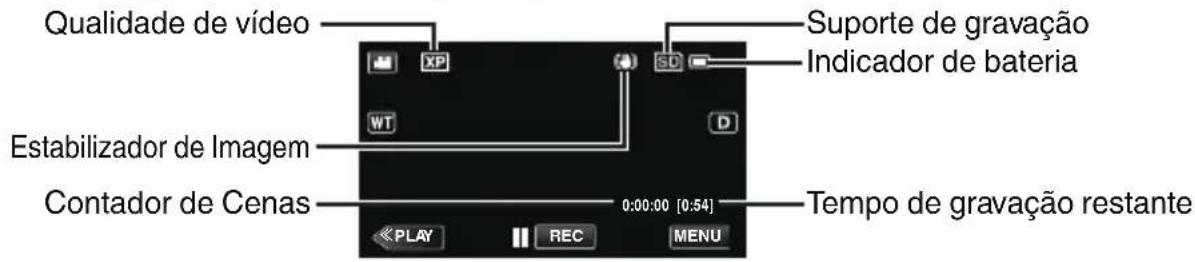 JVC Everio GZ-GX1BE - ■ Indicações durante a gravação de vídeo - 1