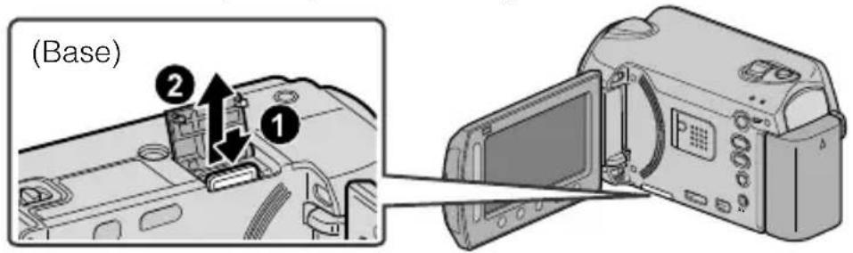 JVC Everio GZ-HD500 - ■ To remove the microSD card - 1
