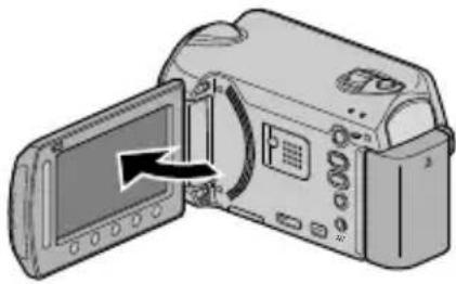 JVC Everio GZ-HD620 - Open the LCD monitor. - 1