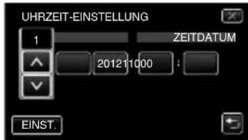 JVC Everio GZ-V500BE - Stellen Sie Datum und Zeit ein. - 1