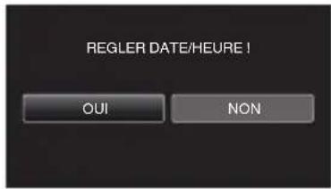 JVC Everio GZ-VX810 - Tapez sur [OUI] lorsque [REGLER DATE/HEURE !] est affiché. - 1