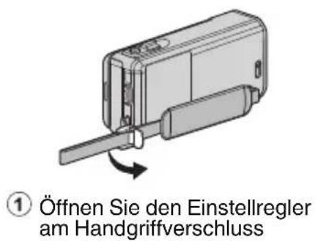 JVC Everio GZ-VX810 - Einstellung des Haltegriffs - 1