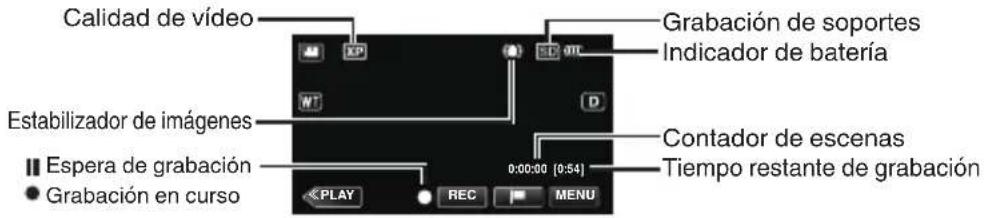 JVC Everio GZ-VX810 - ■ Indicaciones durante la grabación de vídeo - 1