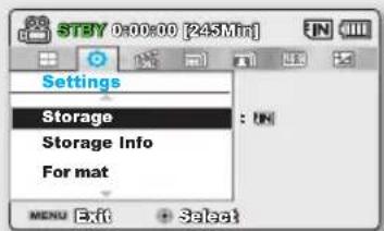 SAMSUNG SMX-C10RP - Sélection du support de stockage - 1