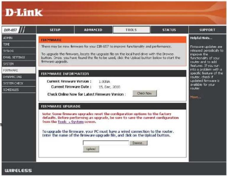 D-LINK DIR-657 - Mise à jour du microprogramme - 1
