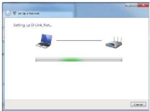 Set Up a Network Setting up D-Link_Net.. Cancel