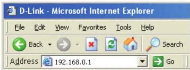 D-Link - Microsoft Internet Explorer File Edit View Favorites Tools Help Back Search Address 192.168.0.1 Go